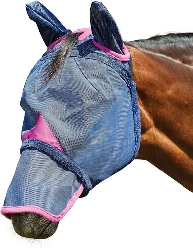 Weatherbeeta Comfitec Deluxe Deane Mesh Mask مع الأذنين والأنف ، البحرية/الأرجواني ، كوز in Kuwait