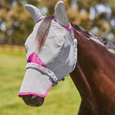 Weatherbeeta Comfitec Deluxe Deane Mesh Mask مع الأذنين والأنف ، البحرية/الأرجواني ، كوز in Kuwait