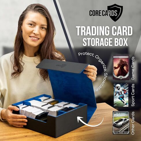 Trading Card Deck Box Storage Case - Holds 1800+ Cards, Magnetic Closure, Dividers for MTG, Yugioh, and Sports Card Collection in Kuwait
