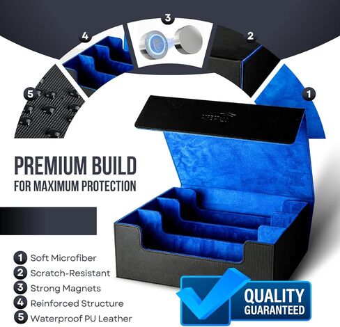 Trading Card Deck Box Storage Case - Holds 1800+ Cards, Magnetic Closure, Dividers for MTG, Yugioh, and Sports Card Collection in Kuwait