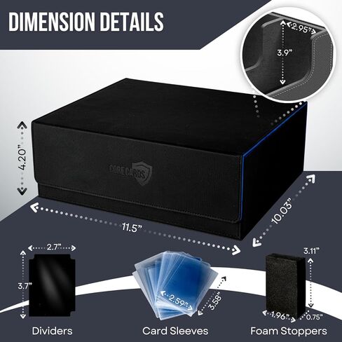 Trading Card Deck Box Storage Case - Holds 1800+ Cards, Magnetic Closure, Dividers for MTG, Yugioh, and Sports Card Collection in Saudi Arabia
