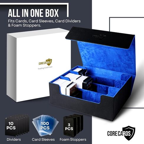 Trading Card Deck Box Storage Case - Holds 1800+ Cards, Magnetic Closure, Dividers for MTG, Yugioh, and Sports Card Collection in Kuwait