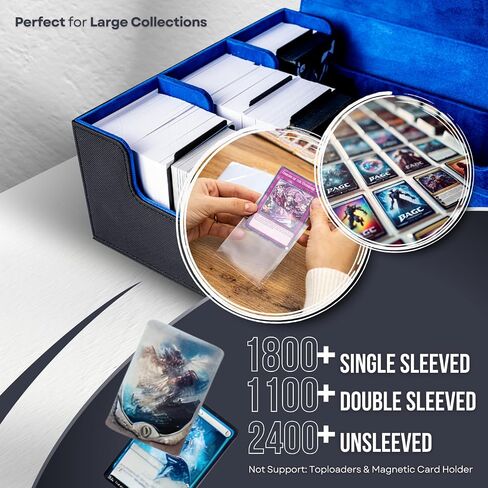 Trading Card Deck Box Storage Case - Holds 1800+ Cards, Magnetic Closure, Dividers for MTG, Yugioh, and Sports Card Collection in Saudi Arabia