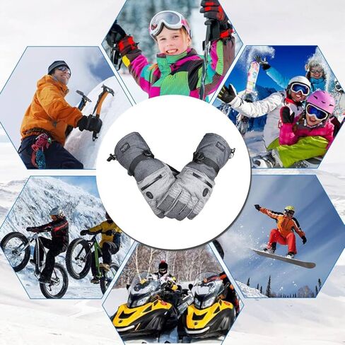 قفازات CAMYOD المقاومة للماء للتزلج على الجليد مع ثينسوليت 3M، جيب بسحاب، فتحة تهوية، قفازات الطقس البارد للرجال in Kuwait