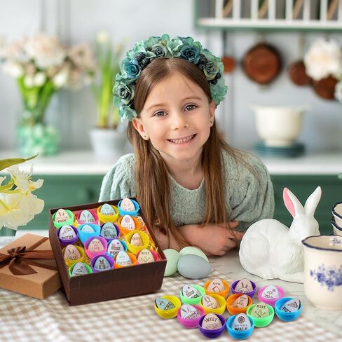 36 Pcs Easter Egg Tokens Wood Egg Fillers Reward Tokens Easter Party Favors Gift for Basket Stuffers(Egg) in Saudi Arabia