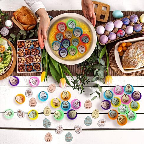36 Pcs Easter Egg Tokens Wood Egg Fillers Reward Tokens Easter Party Favors Gift for Basket Stuffers(Egg) in Saudi Arabia