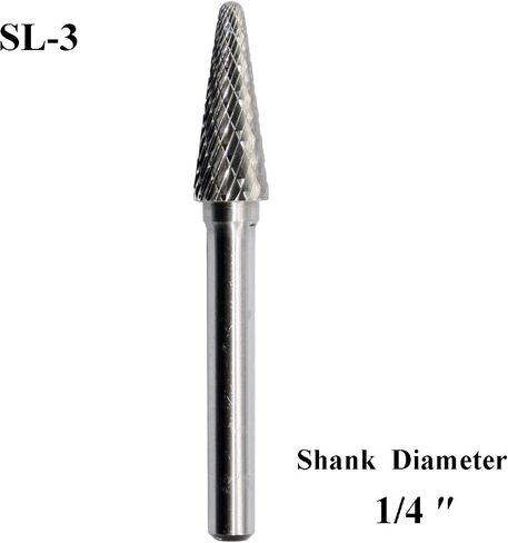 SL-3L6 كربيد التنجستن لدهان الروتاري المبرد المبرد شكل مع نهاية نصف قطرها مزدوج قص مع 1/4 "عرقوب لدهان مطحنة حفر in Saudi Arabia
