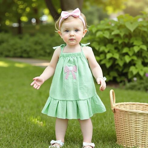 فستان بيسبول فتيات بيسبول فستان طفل سيكرسكر فستان بلا أكيام in Kuwait