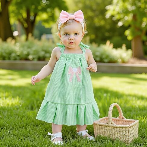 فستان بيسبول فتيات بيسبول فستان طفل سيكرسكر فستان بلا أكيام in Kuwait