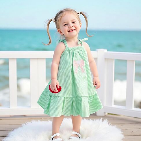 فستان بيسبول فتيات بيسبول فستان طفل سيكرسكر فستان بلا أكيام in Kuwait