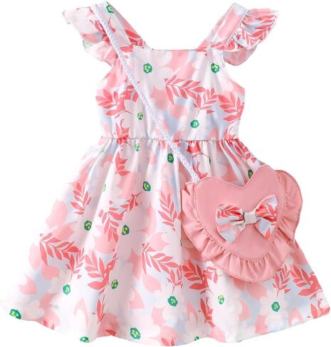 Mioglrie Baby Girl Clothes Newborn Dress Summer Toddler Girls' Clothing Casual Sundress with Cute Bag Infant Outfits in Saudi Arabia