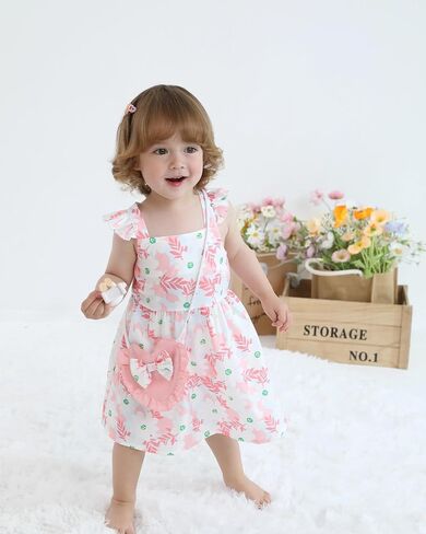 Mioglrie Baby Girl Clothes Newborn Dress Summer Toddler Girls' Clothing Casual Sundress with Cute Bag Infant Outfits in Saudi Arabia