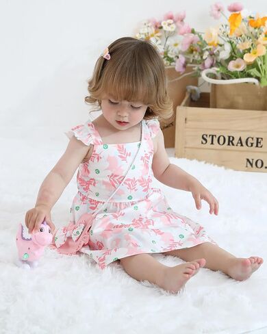 Mioglrie Baby Girl Clothes Newborn Dress Summer Toddler Girls' Clothing Casual Sundress with Cute Bag Infant Outfits in Saudi Arabia