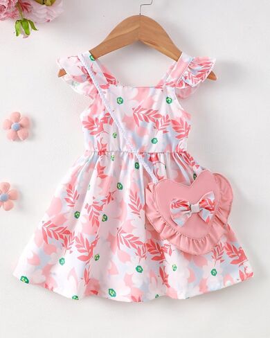 Mioglrie Baby Girl Clothes Newborn Dress Summer Toddler Girls' Clothing Casual Sundress with Cute Bag Infant Outfits in Saudi Arabia