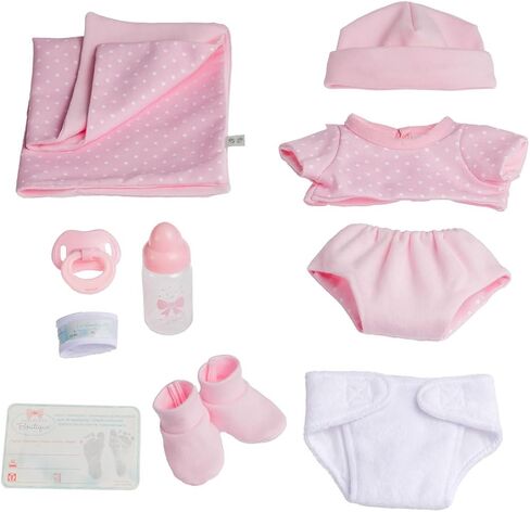 JC Toys 18541 LA Newborn Boutique 14 بوصة دمية ، 9 قطع ، فتاة حقيقية باللون الوردي in Kuwait