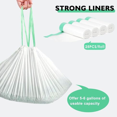 100 Pack Cat Litter Box Liner Bags Compatible with Self-cleaning Cat Litter Box, Thick Heavy Duty Drawstring Automatic Kitty Litter Box Waste Drawer Liners-19" x 18" in Kuwait