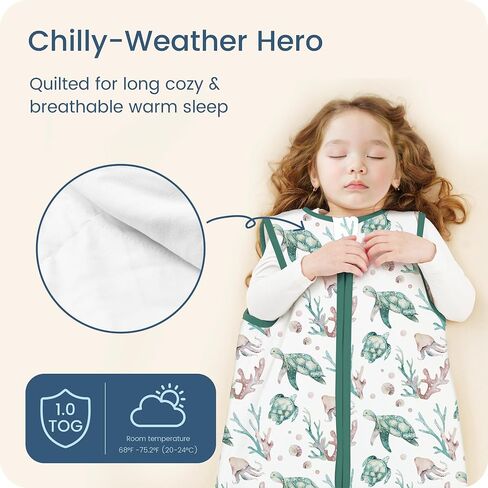Toddler 1.0 TOG Sleep Sack for 2T-4T, Super Soft 3T Toddler Wearable Blanket with 2-way Safe Zippers, Premium All Seasons Baby Sleeping Bag for 24-36-48 Months Baby Girls Boys, 1-pack in Kuwait