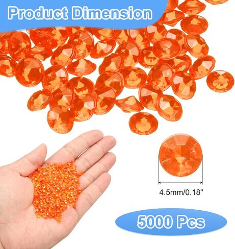 UXCELL 5000PCS جدول زفاف الجدول مبعثرات حلقة مزيفة من الأكريليك الماس أكريليك أحجار الحجارة الحشوة الحشوات للحرف اليدوية ، الحفلات ، ديكور مركزي ، حفل دش الزفاف (الذهب ، 4.5 ملم) in Saudi Arabia