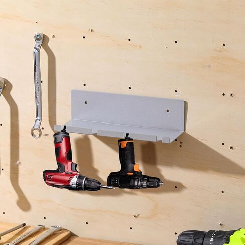 2 Pcs Air Tool Holder Pneumatic Rack Air Tool Metal Hanger Air Tool Storage Rack Air Tool Holder Organizer for Enclosed Trailer Garage Shop Garage, Holds up to 10 Air Tools, Silver in Saudi Arabia