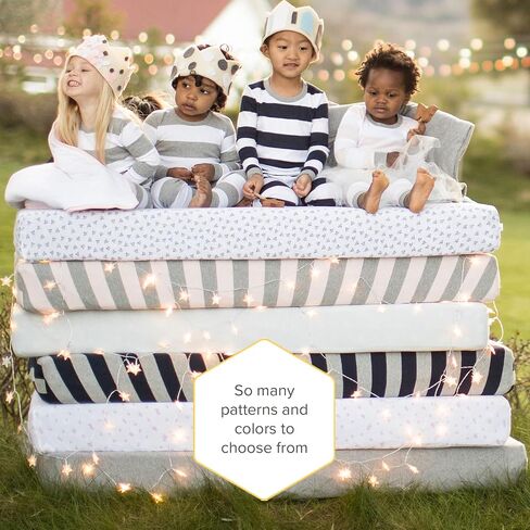 Burt's Bees Baby Essential Organic Cotton Fitted Crib Sheet, Breathable for Boy Girl Standard Crib & Toddler Mattresses in Saudi Arabia