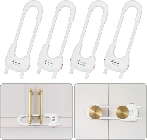 ترقية 4 حزم أقفال خزانة انزلاق ، مراجعة للأطفال على شكل U. in Kuwait