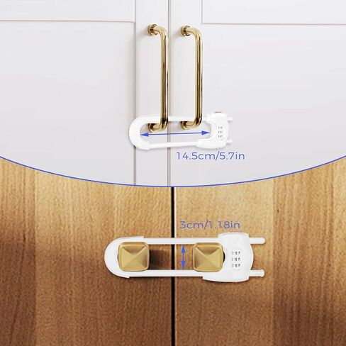 ترقية 4 حزم أقفال خزانة انزلاق ، مراجعة للأطفال على شكل U. in Kuwait