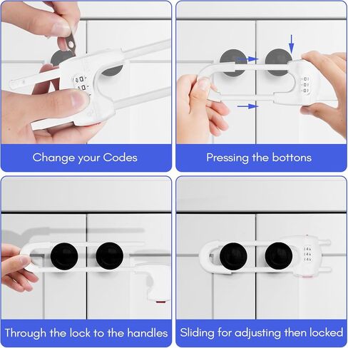 ترقية 4 حزم أقفال خزانة انزلاق ، مراجعة للأطفال على شكل U. in Kuwait
