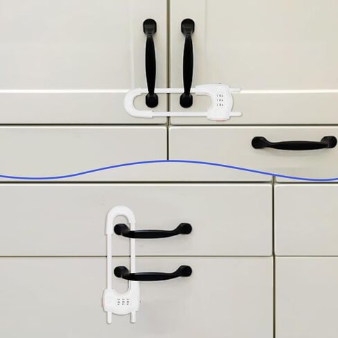 ترقية 4 حزم أقفال خزانة انزلاق ، مراجعة للأطفال على شكل U. in Kuwait