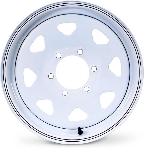 مجموعة عجلات إطارات مقطورة Free Country ST235/80R16 10 طبقات E 123L 8 عروة على حافة PCD بيضاء مقاس 6.5 بوصة، مجموعة 2 in Kuwait
