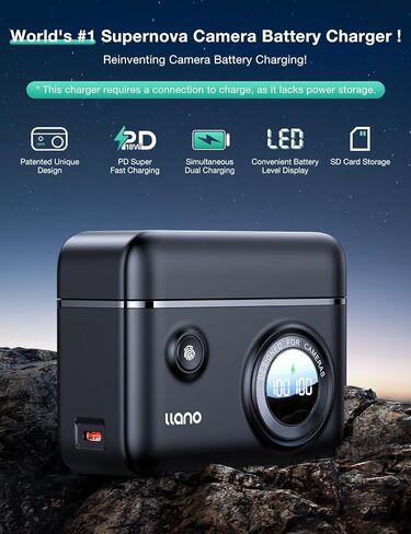 llano NP-W235 Dual Battery Fast Charger for Fujifilm XT5, XT4, VG-XT4, XS20, GFX50S II, GFX100S, XH2, XH2S, Blue in Kuwait