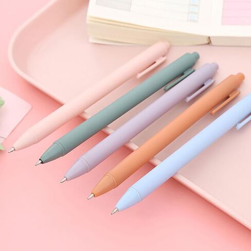 20 Pcs Colorful Ballpoint Pens - Smooth Writing, Retractable, Journaling - Black Gel Ink - Cute Office Supplies B in Saudi Arabia