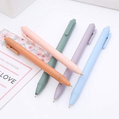 20 Pcs Colorful Ballpoint Pens - Smooth Writing, Retractable, Journaling - Black Gel Ink - Cute Office Supplies B in Saudi Arabia