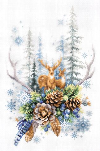 Wizardi Counted Cross-Stitch Kit Winter Forest Spirit 200-017 Magic Needle in Saudi Arabia