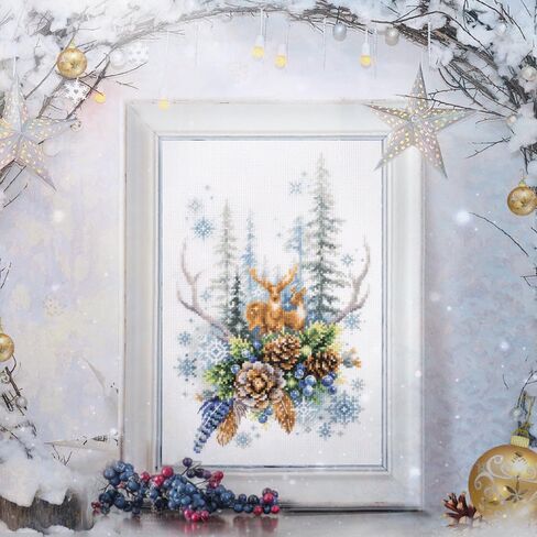 Wizardi Counted Cross-Stitch Kit Winter Forest Spirit 200-017 Magic Needle in Saudi Arabia