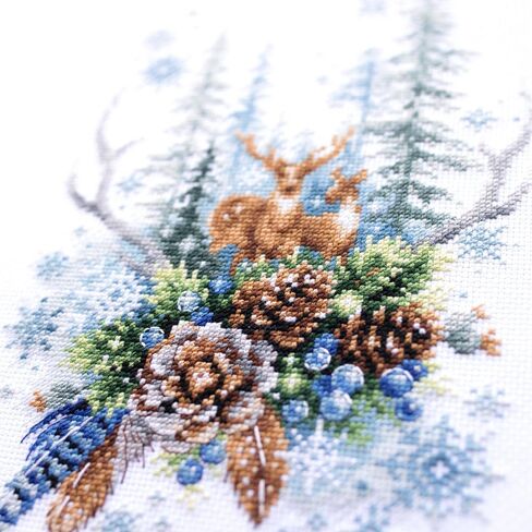 Wizardi Counted Cross-Stitch Kit Winter Forest Spirit 200-017 Magic Needle in Saudi Arabia