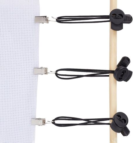 DELORIGIN 10 Set Stretch Clip for Cross Stitch, Black Cross-Stitch Side Clips, Side Tensioners Clips for Scroll Frames, Side Tensioners for Embroidery Frames Needlework Cross Stitch Embroidery in Saudi Arabia