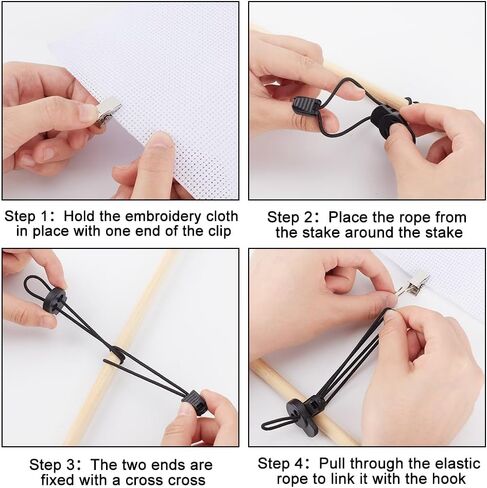 DELORIGIN 10 Set Stretch Clip for Cross Stitch, Black Cross-Stitch Side Clips, Side Tensioners Clips for Scroll Frames, Side Tensioners for Embroidery Frames Needlework Cross Stitch Embroidery in Saudi Arabia