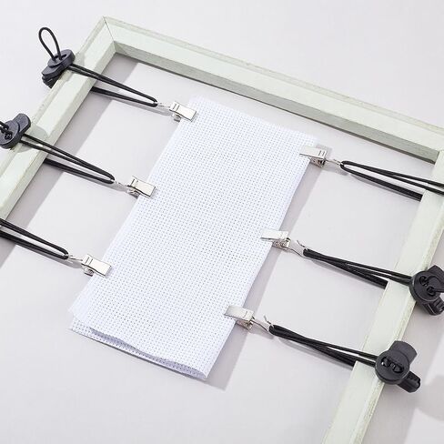 DELORIGIN 10 Set Stretch Clip for Cross Stitch, Black Cross-Stitch Side Clips, Side Tensioners Clips for Scroll Frames, Side Tensioners for Embroidery Frames Needlework Cross Stitch Embroidery in Saudi Arabia