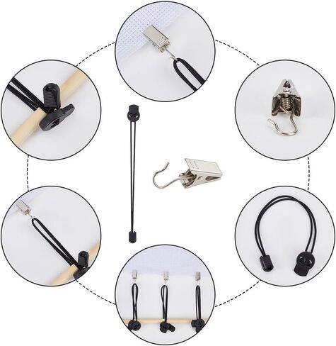 DELORIGIN 10 Set Stretch Clip for Cross Stitch, Black Cross-Stitch Side Clips, Side Tensioners Clips for Scroll Frames, Side Tensioners for Embroidery Frames Needlework Cross Stitch Embroidery in Saudi Arabia