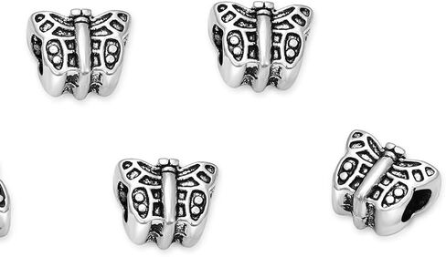 40pcs Cute Dove Bird Symbol of Peace Hope Large Hole Animal Loose Beads (4.5mm Hole) Antique Silver Metal Spacer for DIY Craft Jewelry Making MEC-A2 in Saudi Arabia