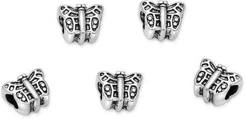 40pcs Cute Dove Bird Symbol of Peace Hope Large Hole Animal Loose Beads (4.5mm Hole) Antique Silver Metal Spacer for DIY Craft Jewelry Making MEC-A2 in Saudi Arabia