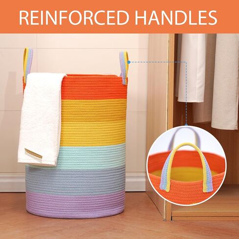 85L Oversize Woven Laundry Basket with Handles,Collapsible Cotton Rope Laundry Hamper,Wicker Clothes Hamper Laundry Bin Storage Basket for Blanket Pink in Saudi Arabia