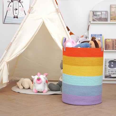 85L Oversize Woven Laundry Basket with Handles,Collapsible Cotton Rope Laundry Hamper,Wicker Clothes Hamper Laundry Bin Storage Basket for Blanket Pink in Saudi Arabia