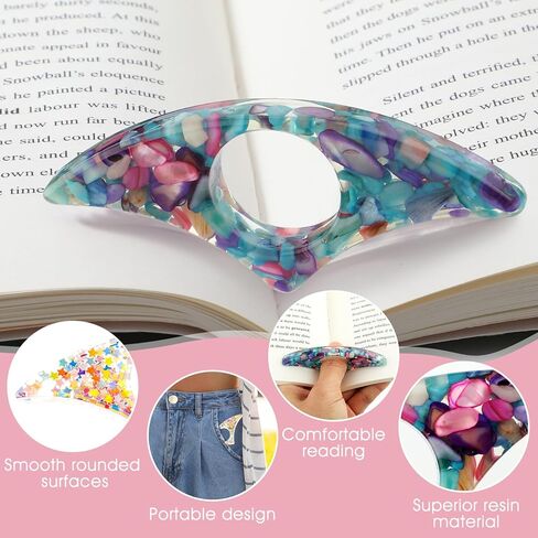 2 Pcs Rhinestones Thumb Book Page Holder, Book Page Holders, Book Accessories for Reading Lovers, Glitter Diamond Dotting Book Opener Holder Thumb, Meaningful Gifts for Book Lovers Teachers Students in Kuwait
