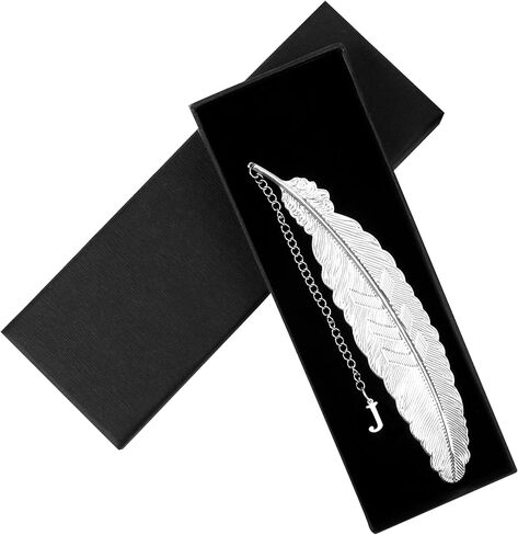 Metal Bookmark Feather Bookmarks for Women Men Book Lovers Book Marks for Reading Women Initial Bookmark J Teacher Appreciation Gifts Mothers Day Birthday Gifts for Reader Teacher Daughter Coworkers in Kuwait