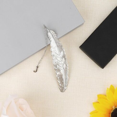 Metal Bookmark Feather Bookmarks for Women Men Book Lovers Book Marks for Reading Women Initial Bookmark J Teacher Appreciation Gifts Mothers Day Birthday Gifts for Reader Teacher Daughter Coworkers in Kuwait