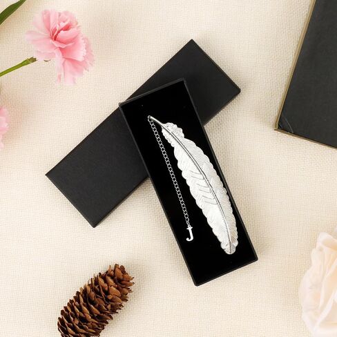 Metal Bookmark Feather Bookmarks for Women Men Book Lovers Book Marks for Reading Women Initial Bookmark J Teacher Appreciation Gifts Mothers Day Birthday Gifts for Reader Teacher Daughter Coworkers in Kuwait