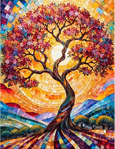 Skyboda Diamond Painting Kits for Adults, DIY Life of Tree Diamond Art Kits Full Round Drill Gem Art Diamond Crafts for Home Wall Art Decor 12×16inch in Saudi Arabia
