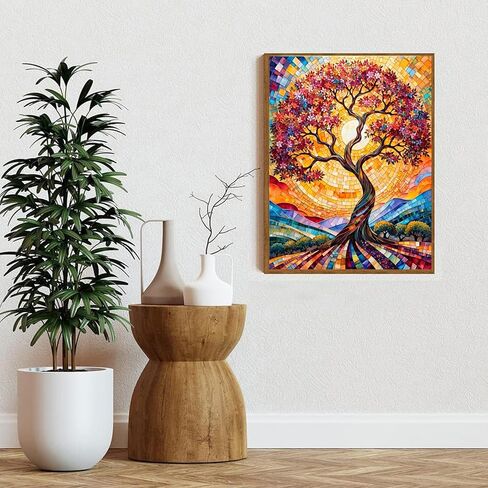 Skyboda Diamond Painting Kits for Adults, DIY Life of Tree Diamond Art Kits Full Round Drill Gem Art Diamond Crafts for Home Wall Art Decor 12×16inch in Saudi Arabia