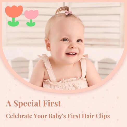 Baby Girl Small Hair Bows Clips, 1.4 inches Grosgrain Ribbon Clips for Infant Girls - Fully Lined Mini Bows in 20 Color Pairs in Saudi Arabia